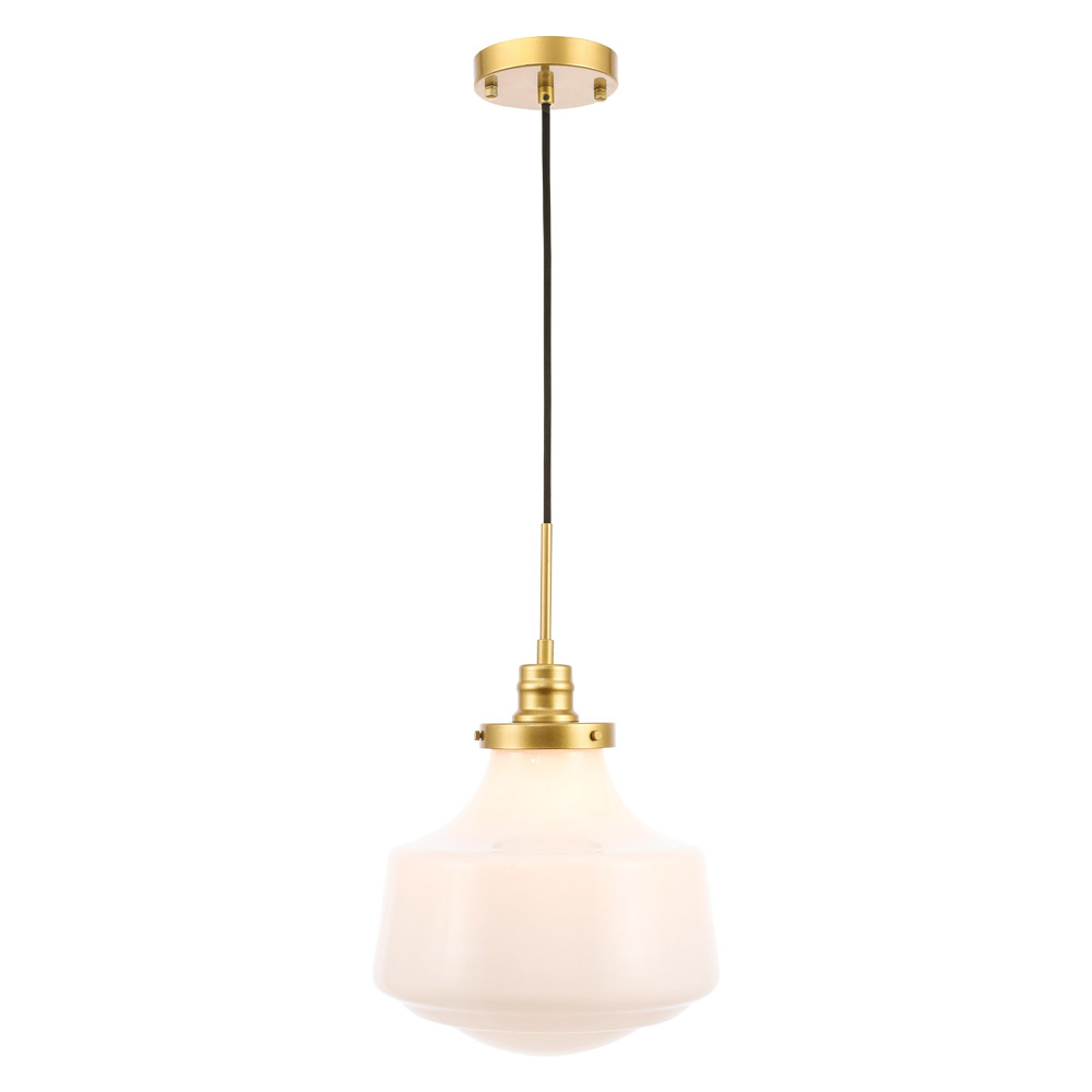 Elegant Pendant Light - Brass/Glass Matte, L 11" (LD6263BR)