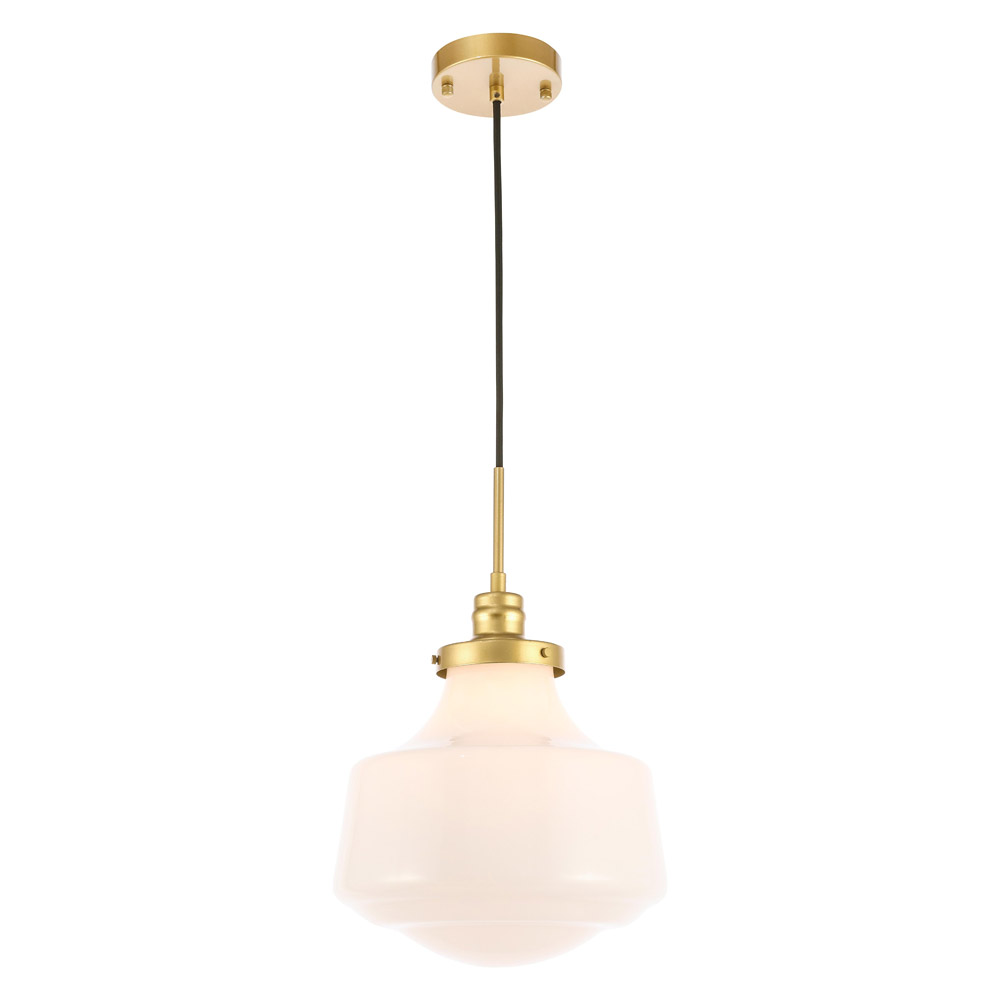 Elegant Pendant Light - Brass/Glass Matte, L 11" (LD6263BR)