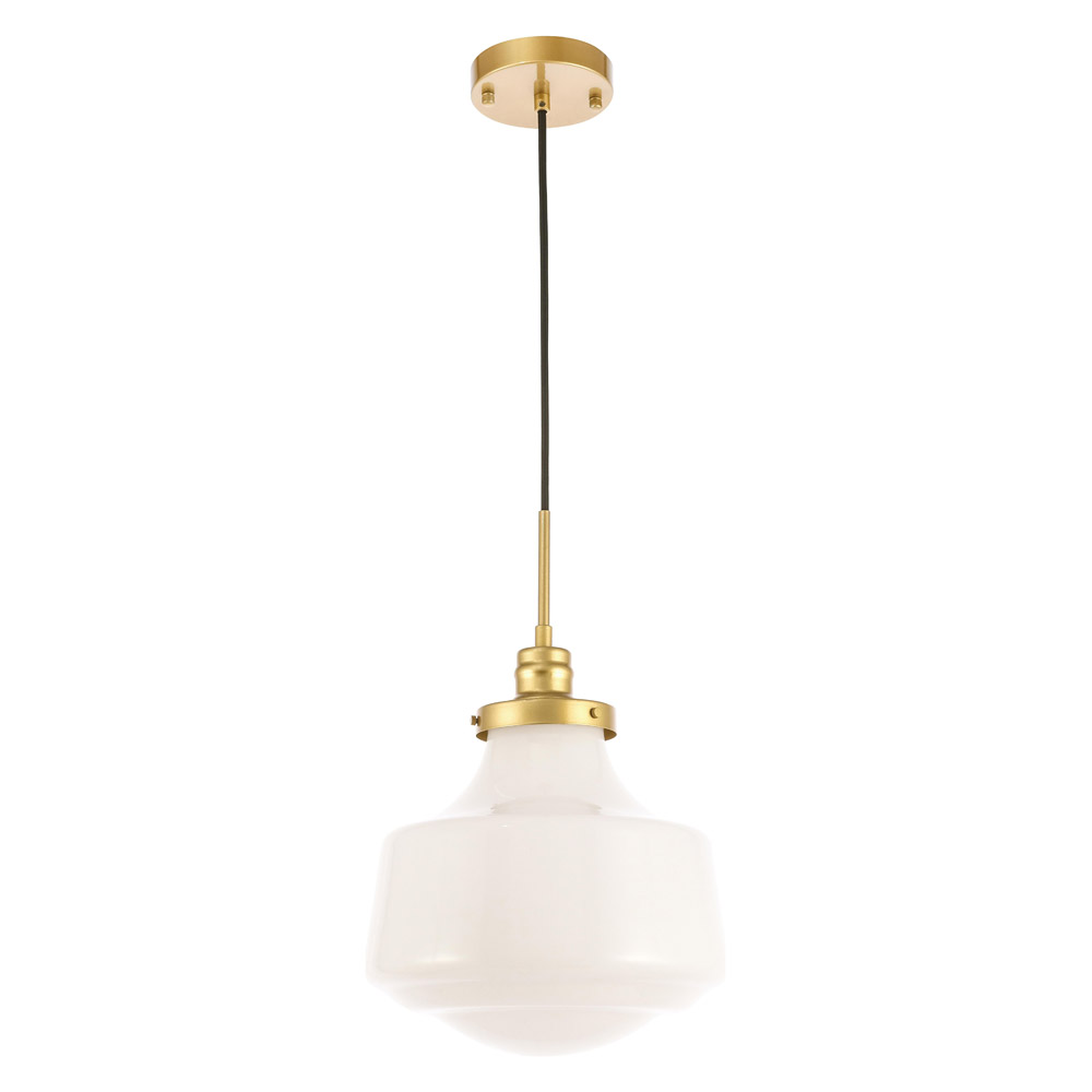 Elegant Pendant Light - Brass/Glass Matte, L 11" (LD6263BR)