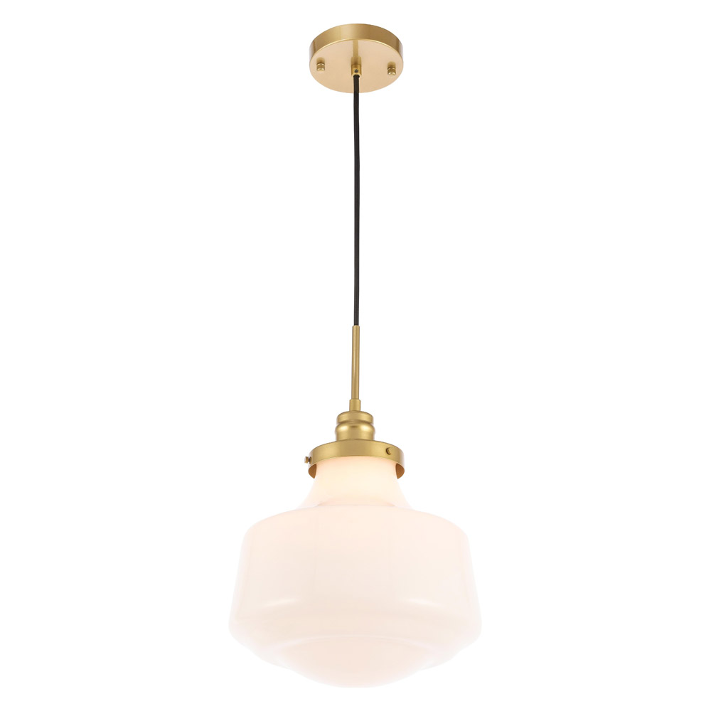 Elegant Pendant Light - Brass/Glass Matte, L 11" (LD6263BR)