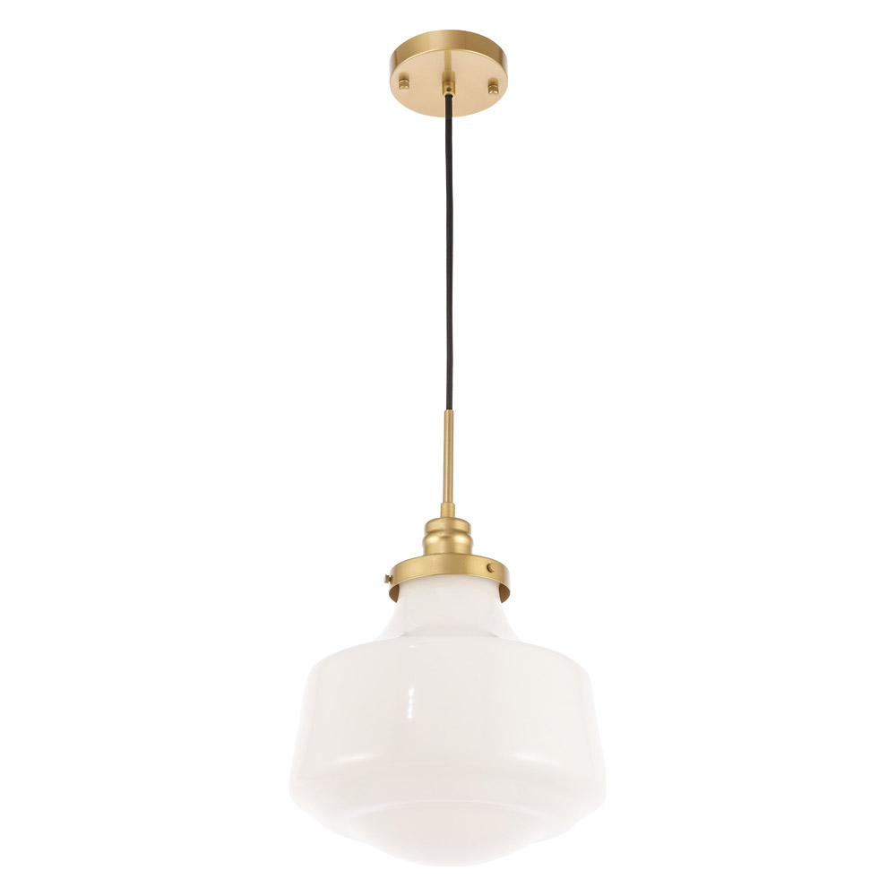 Elegant Pendant Light - Brass/Glass Matte, L 11" (LD6263BR)