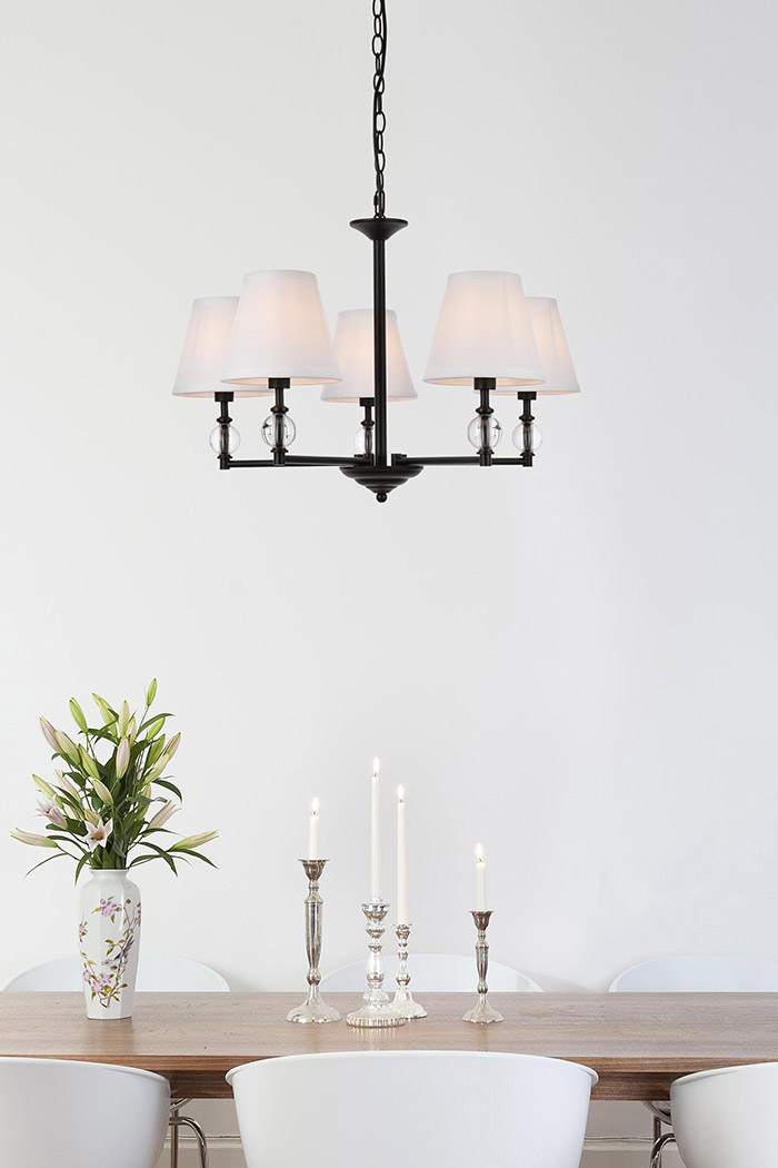 Elegant Bethany 5 Lights Pendant - Black (LD7024D25BK)