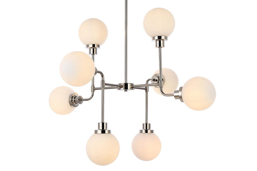 Elegant Hanson 8 Lights Pendant - Polished Nickel (LD7038D36PN)