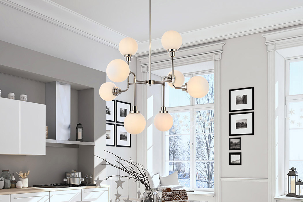 Elegant Hanson 8 Lights Pendant - Polished Nickel (LD7038D36PN)