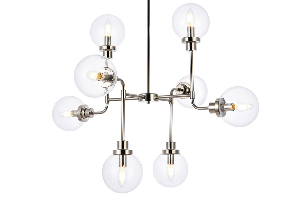 Elegant Hanson 8 Lights Pendant - Polished Nickel (LD7039D36PN)