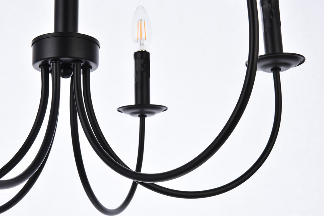 Elegant Brielle 6 Lights Pendant - Black, L 26" (LD7040D26BK)