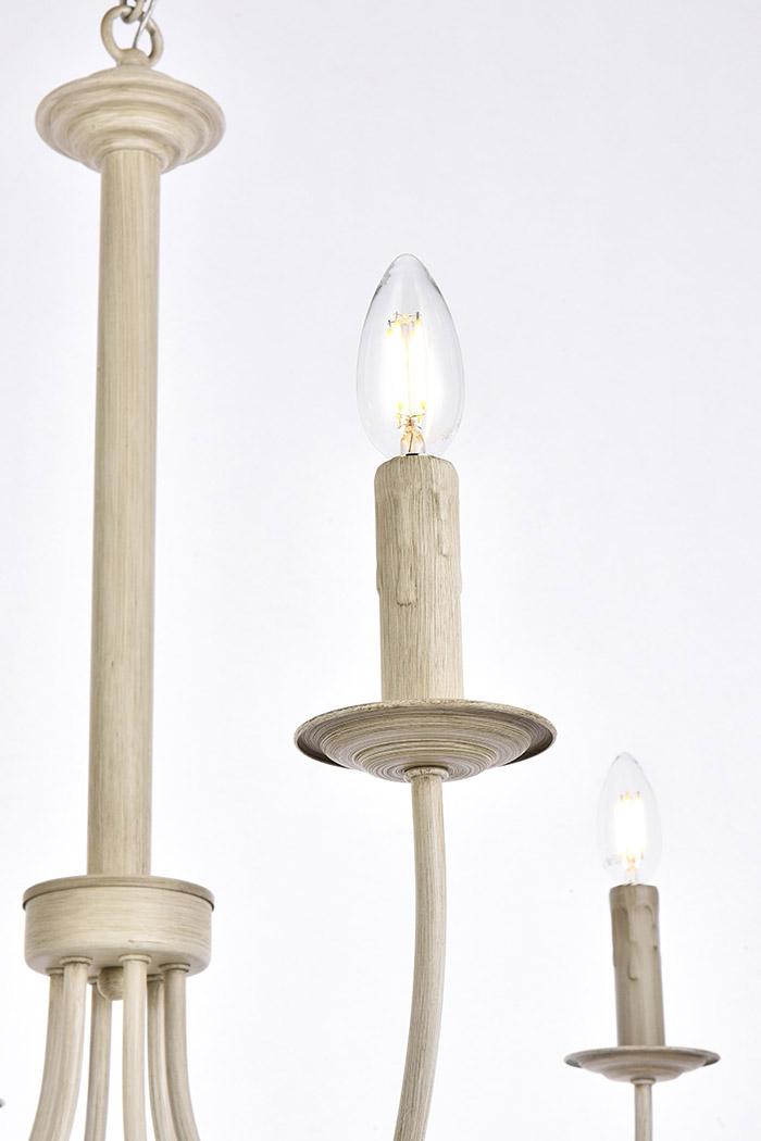 Elegant Brielle 6 Lights Pendant - Weathered Dove, L 32" (LD7041D32WD)