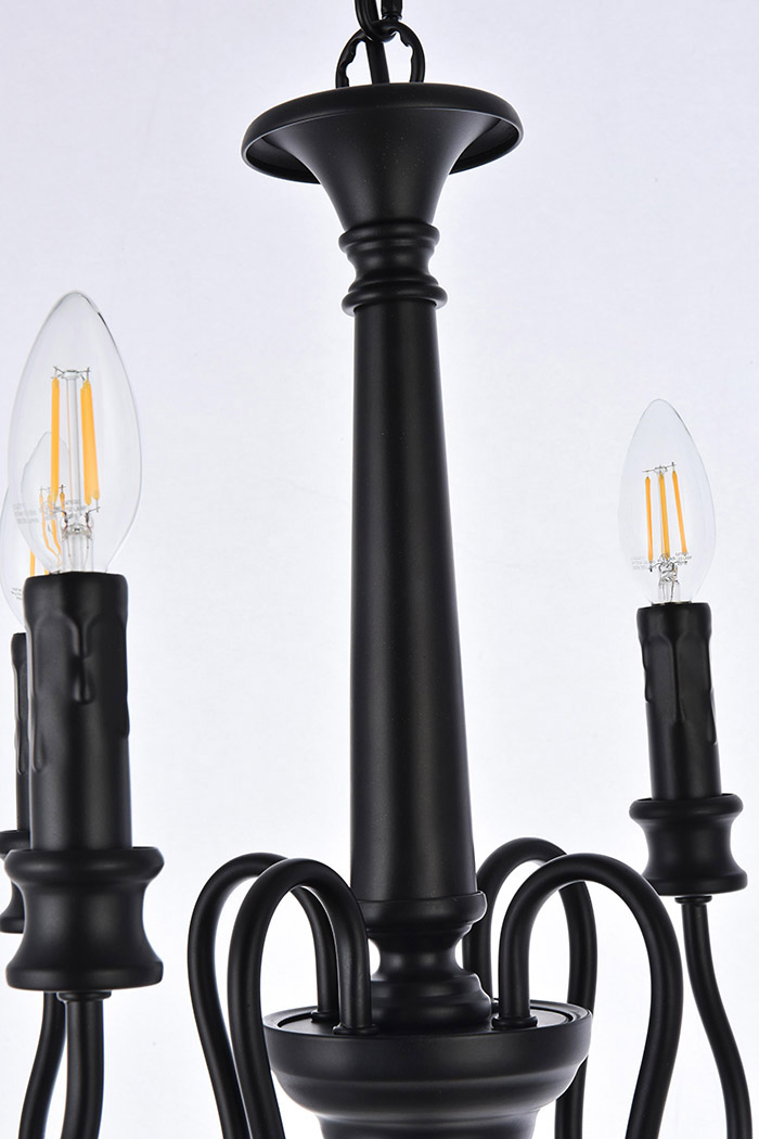 Elegant Flynx 4 Lights Pendant - Black, L 14" (LD7042D14BK)