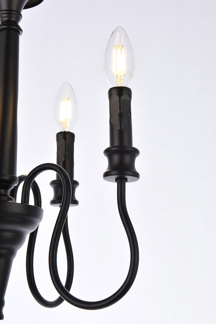 Elegant Flynx 4 Lights Pendant - Black, L 14" (LD7042D14BK)