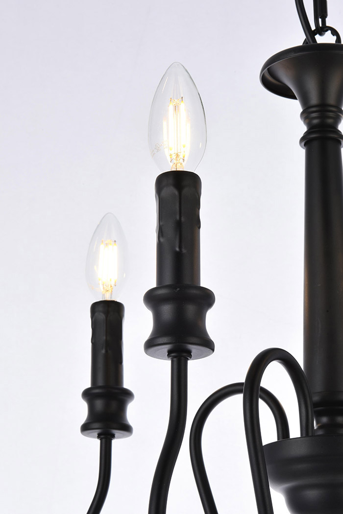 Elegant Flynx 4 Lights Pendant - Black, L 17" (LD7043D17BK)