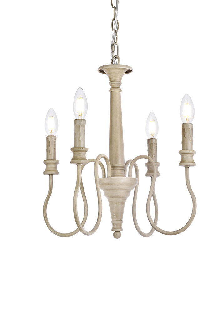 Elegant Flynx 4 Lights Pendant - Weathered Dove, L 17" (LD7043D17WD)