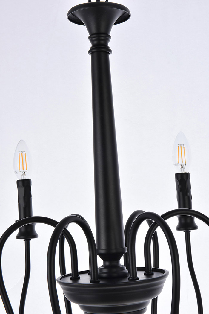 Elegant Flynx 4 Lights Pendant - Black, L 26" (LD7044D26BK)