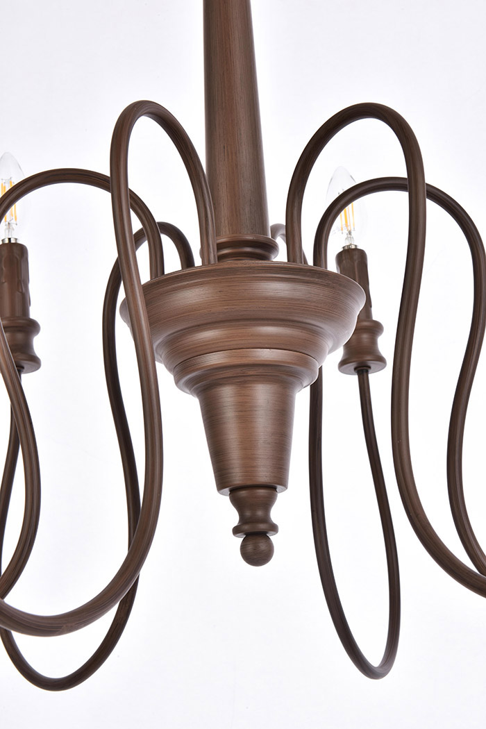 Elegant Flynx 4 Lights Pendant - Weathered Oak, L 26" (LD7044D26WOK)