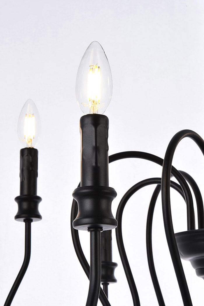 Elegant Flynx 4 Lights Pendant - Black, L 30" (LD7045D30BK)