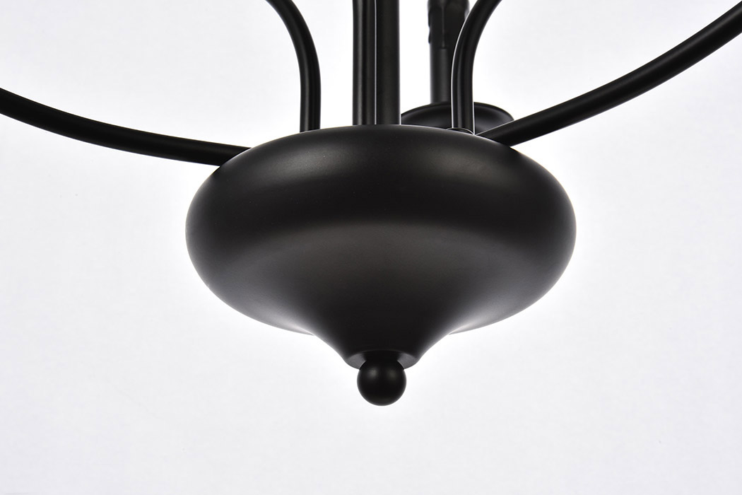 Elegant Westley 6 Lights Pendant - Black, L 24" (LD7046D24BK)