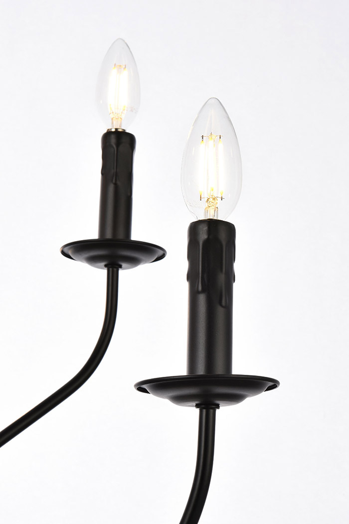 Elegant Westley 6 Lights Pendant - Black, L 24" (LD7046D24BK)