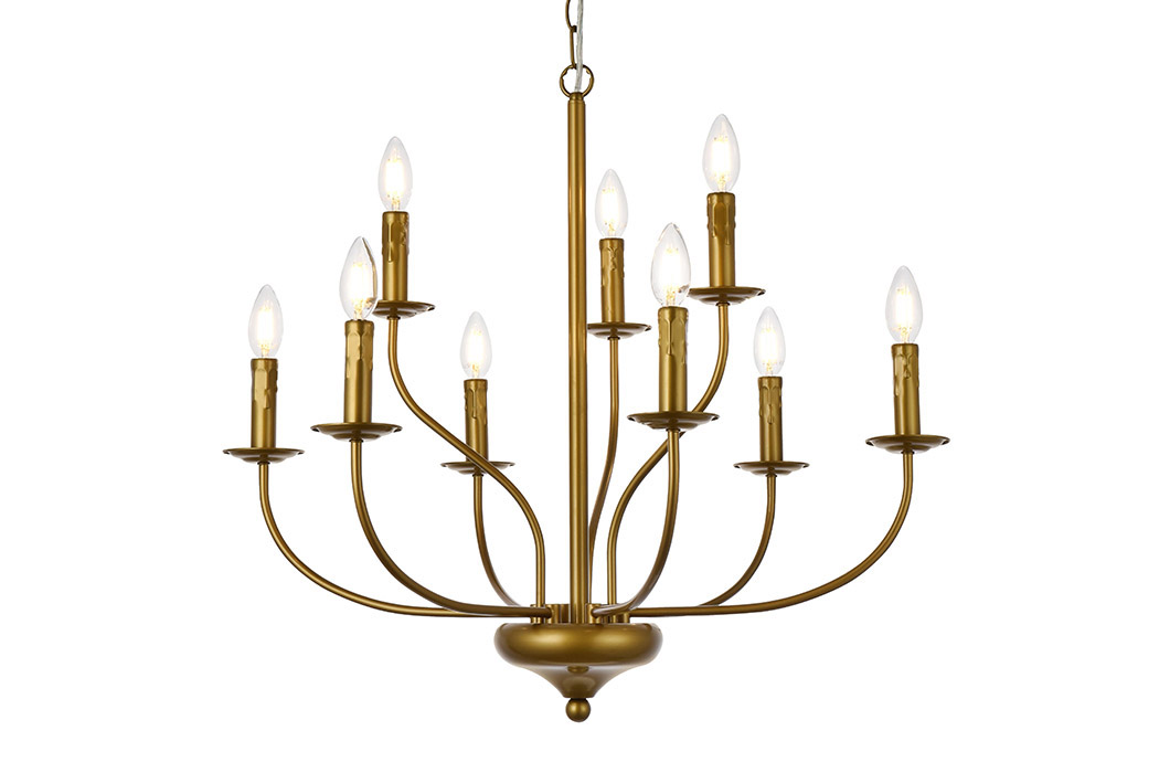 Elegant Westley 6 Lights Pendant - Brass, L 28" (LD7047D28BR)