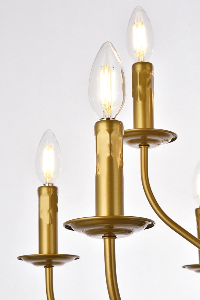 Elegant Westley 6 Lights Pendant - Brass, L 28" (LD7047D28BR)