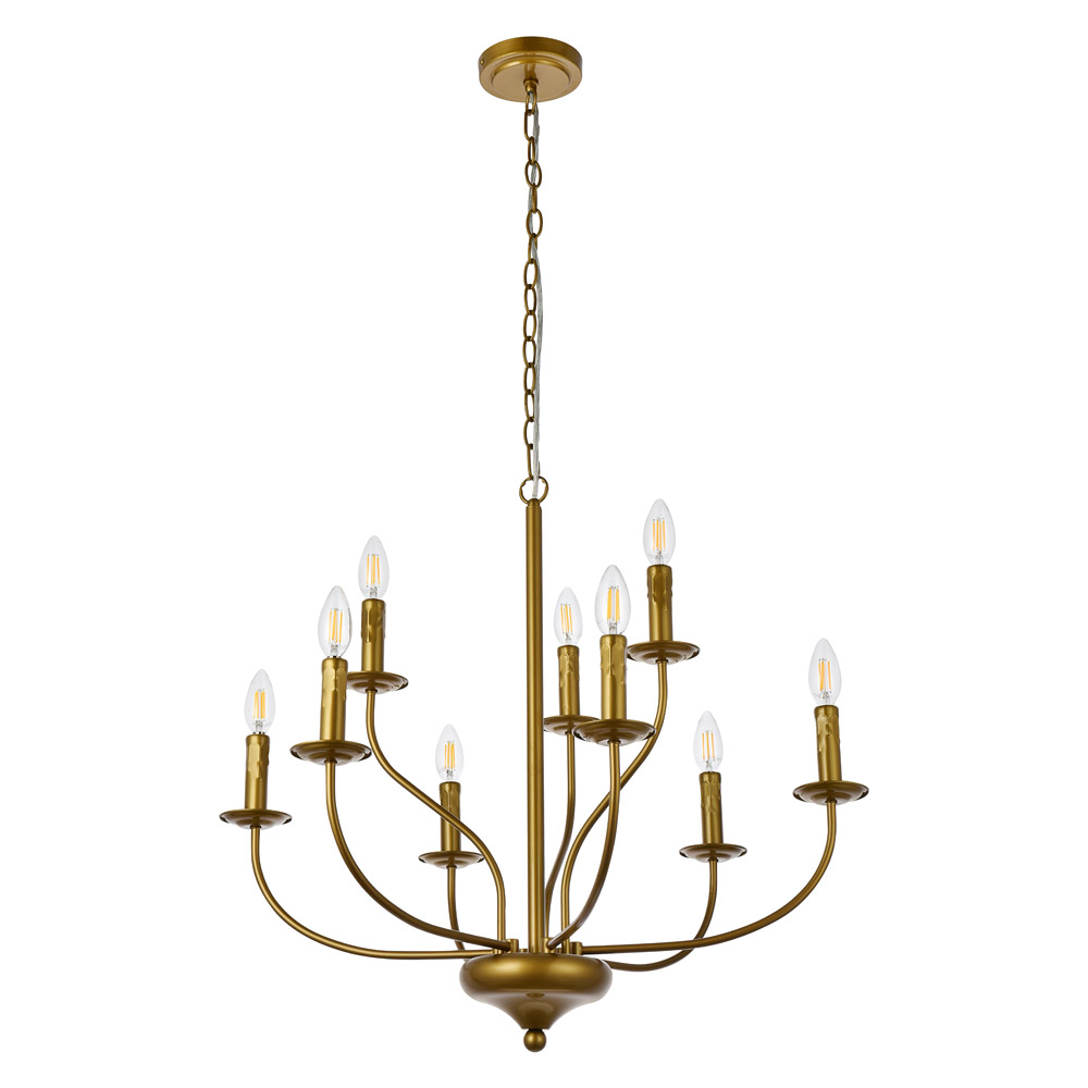 Elegant Westley 6 Lights Pendant - Brass, L 28" (LD7047D28BR)