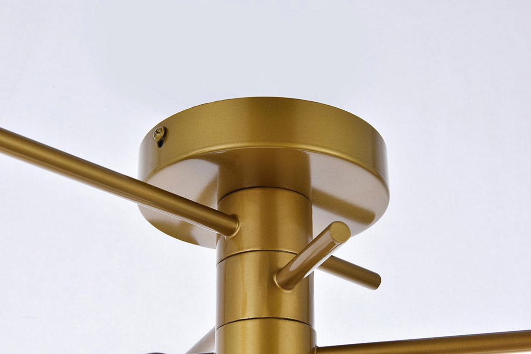 Elegant Xavier 3 Lights Flush Mount - Brass (LD7049F18BR)