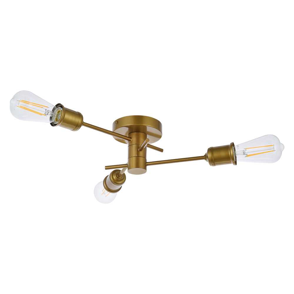 Elegant Xavier 3 Lights Flush Mount - Brass (LD7049F18BR)