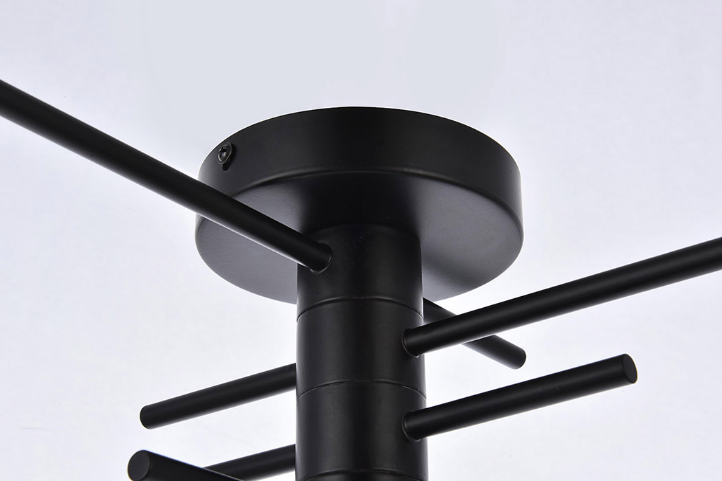 Elegant Xavier 4 Lights Flush Mount - Black (LD7050F26BK)