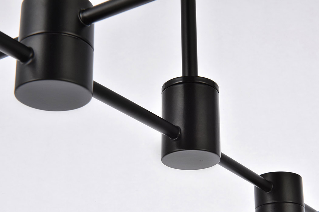 Elegant Xavier 6 Lights Pendant - Black, L 31" (LD7051D31BK)