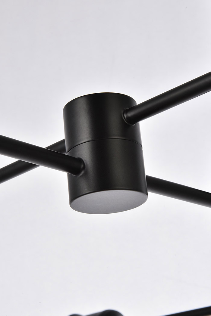 Elegant Xavier 6 Lights Pendant - Black, L 35" (LD7052D35BK)