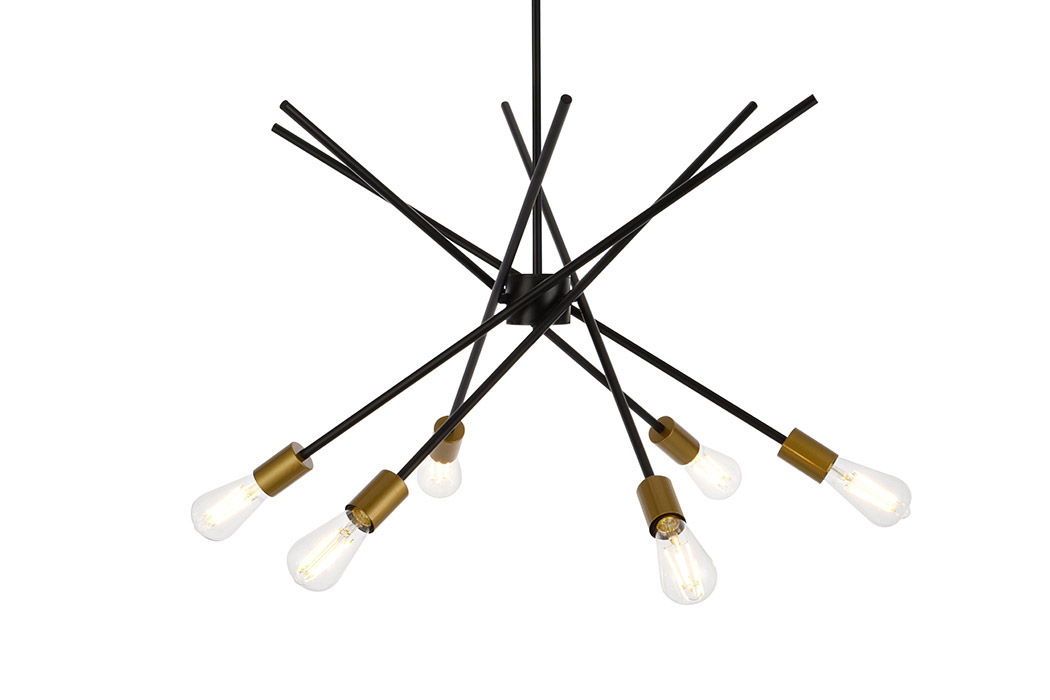 Elegant Armin 6 Lights Pendant - Brass/Black (LD7054D32BRB)