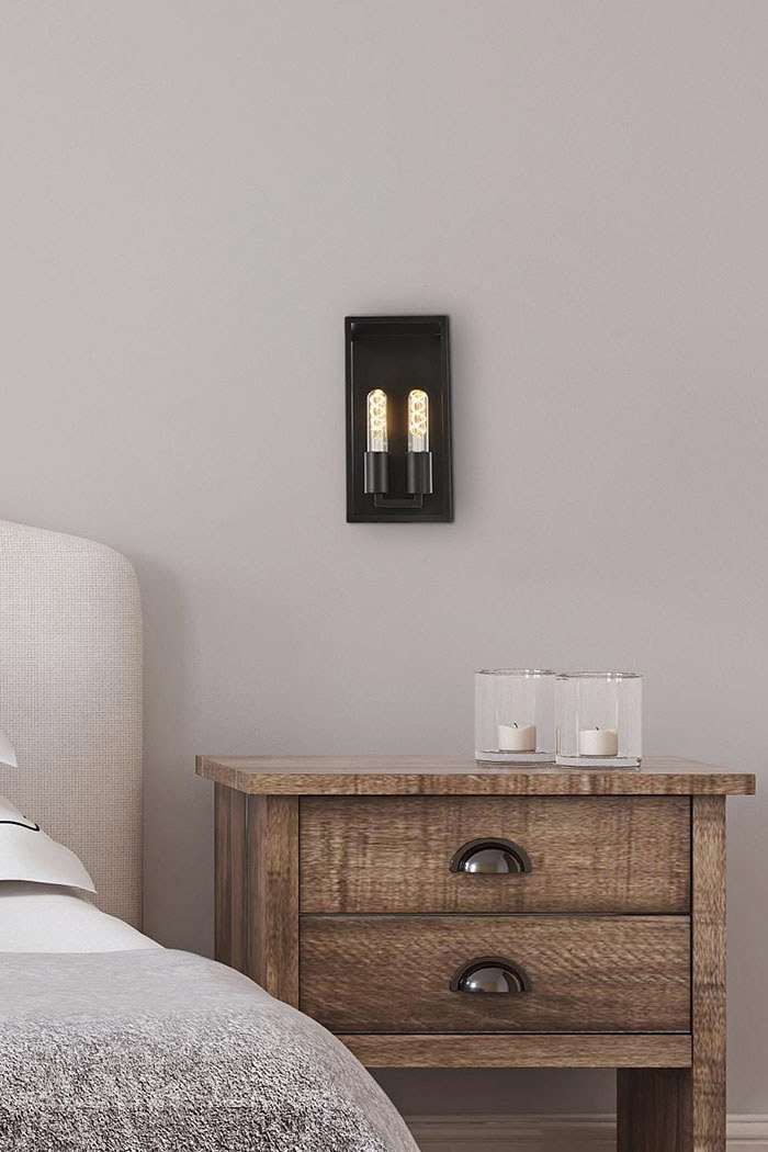 Elegant Voir 2 Lights Wall Sconce - Black (LD7055W6BK)