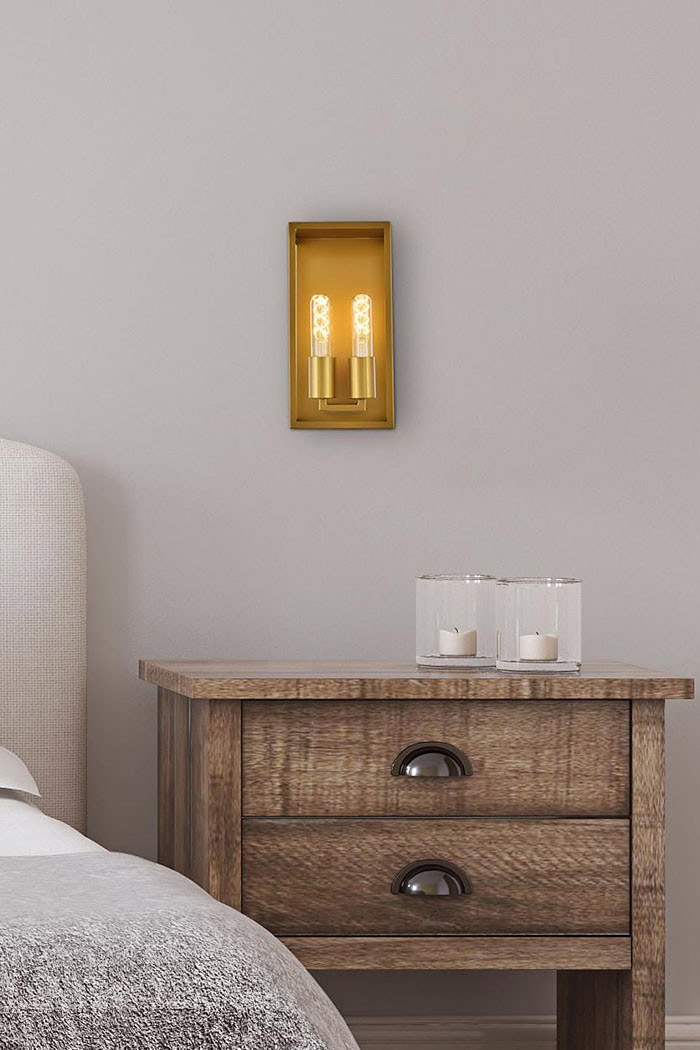 Elegant Voir 2 Lights Wall Sconce - Brass (LD7055W6BR)