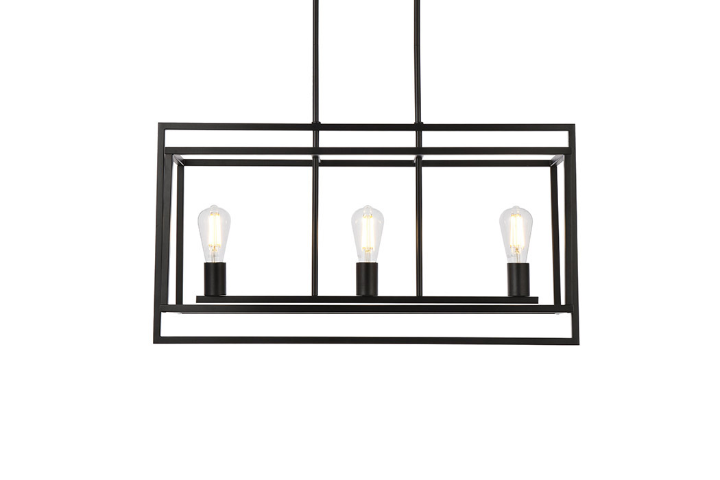 Elegant Voir 3 Lights Pendant - Black (LD7056D32BK)