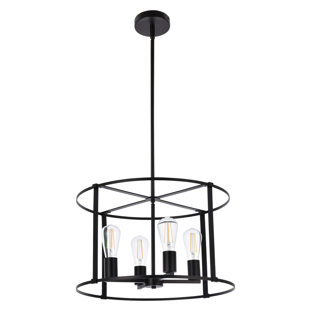 Elegant Agnys 4 Lights Pendant - Black, L 20" (LD7057D20BK)