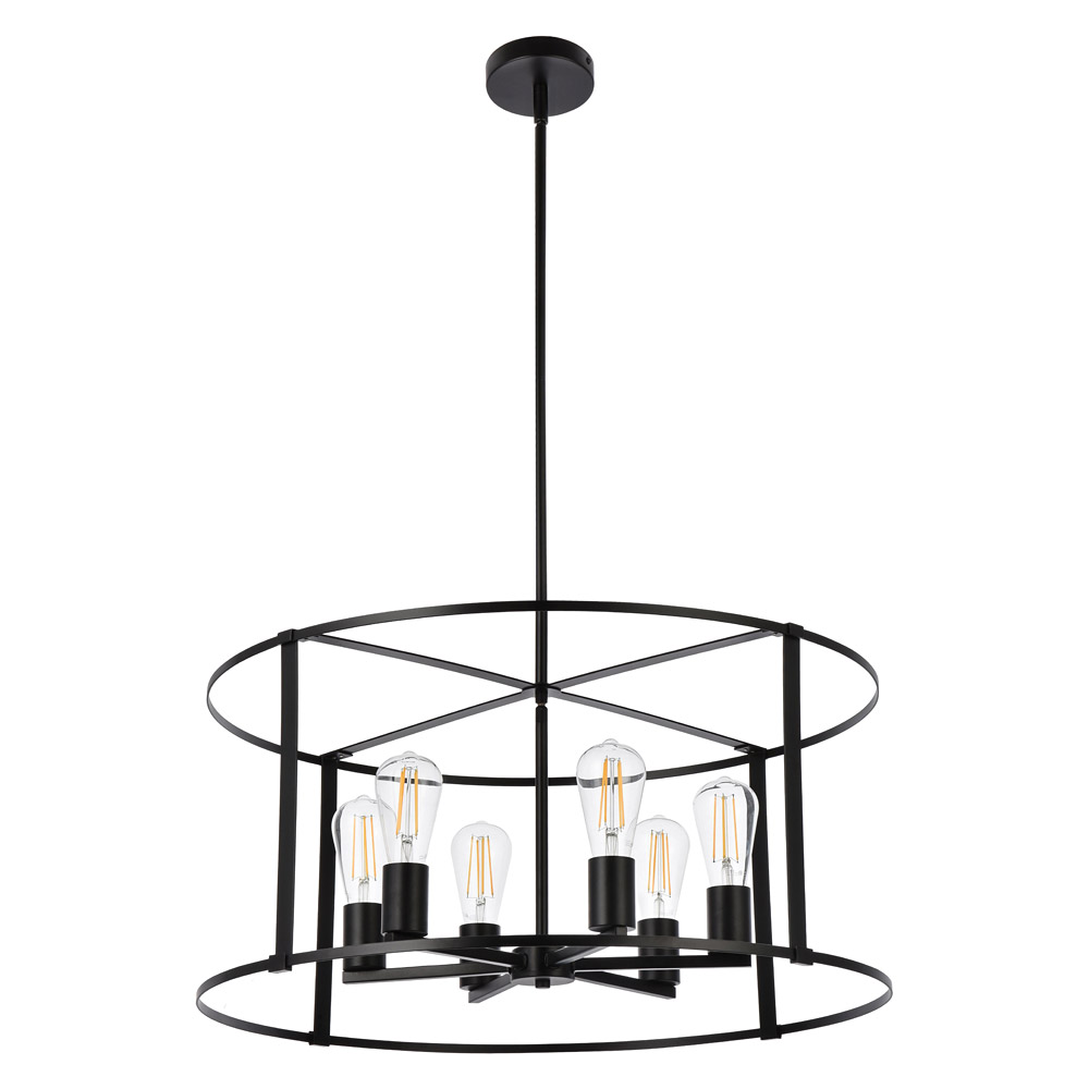 Elegant Agnys 4 Lights Pendant - Black, L 26" (LD7058D26BK)