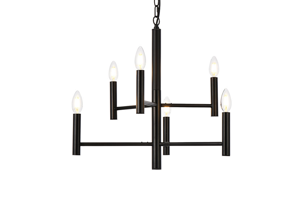 Elegant Carmella 3 Lights Pendant - Black, L 22" (LD7060D22BK)