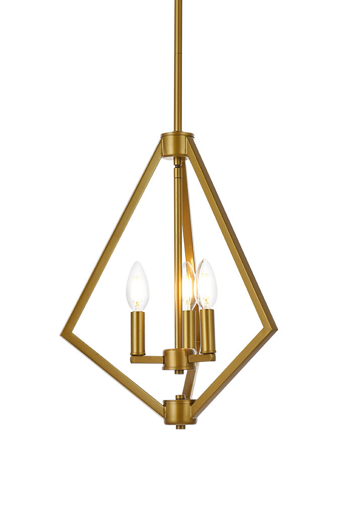 Elegant Irina 3 Lights Pendant - Brass (LD7061D14BR)