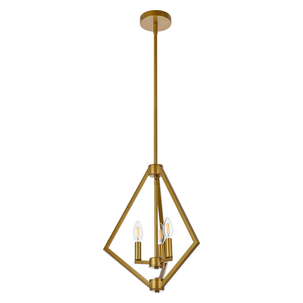 Elegant Irina 3 Lights Pendant - Brass (LD7061D14BR)