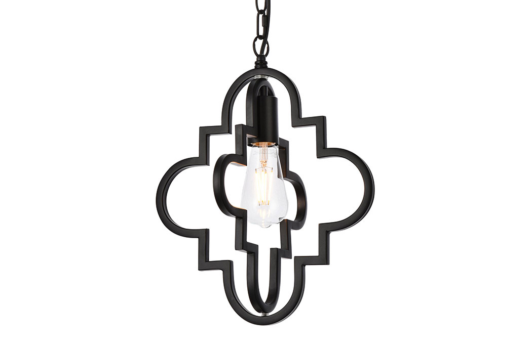 Elegant Sandara 1 Light Pendant - Black, L 12" (LD7062D12BK)