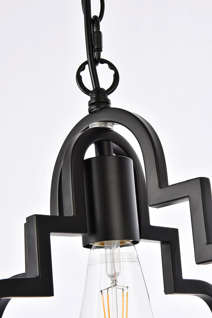 Elegant Sandara 1 Light Pendant - Black, L 12" (LD7062D12BK)