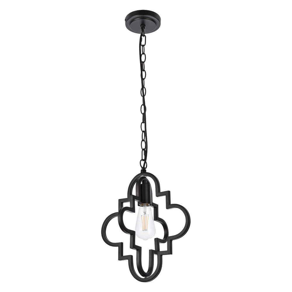 Elegant Sandara 1 Light Pendant - Black, L 12" (LD7062D12BK)