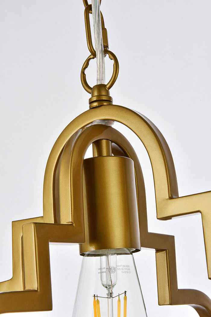 Elegant Sandara 1 Light Pendant - Brass, L 12" (LD7062D12BR)