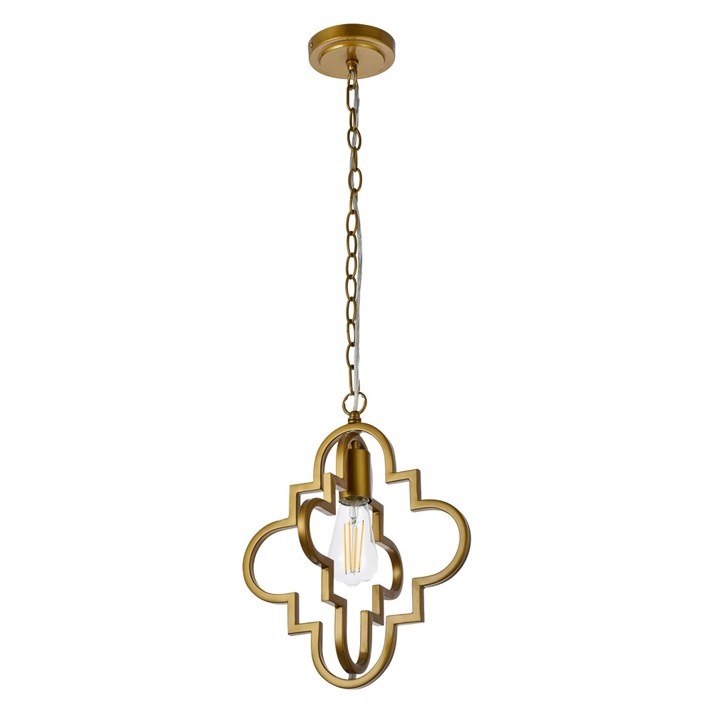 Elegant Sandara 1 Light Pendant - Brass, L 12" (LD7062D12BR)