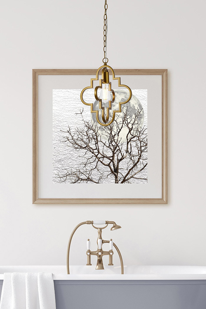 Elegant Sandara 1 Light Pendant - Brass, L 12" (LD7062D12BR)