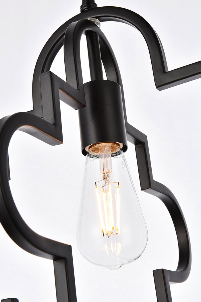 Elegant Sandara 1 Light Pendant - Black, L 16" (LD7063D16BK)