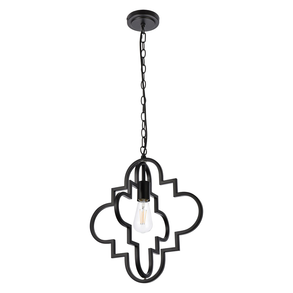 Elegant Sandara 1 Light Pendant - Black, L 16" (LD7063D16BK)