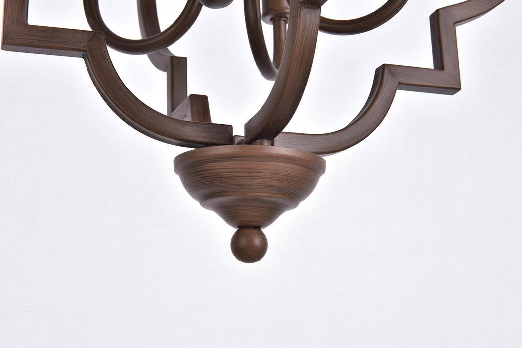 Elegant Sandara 4 Lights Pendant - Weathered Oak, L 16" (LD7064D16WOK)