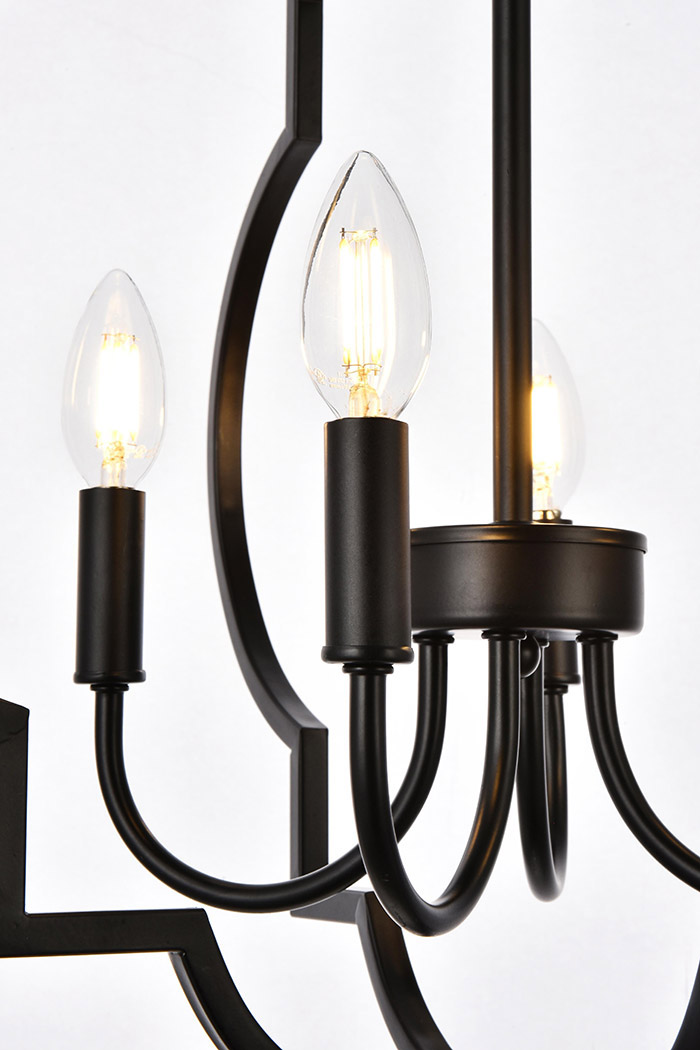 Elegant Sandara 4 Lights Pendant - Black, L 20" (LD7065D20BK)