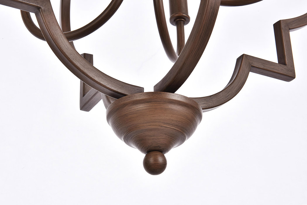 Elegant Sandara 4 Lights Pendant - Weathered Oak, L 20" (LD7065D20WOK)