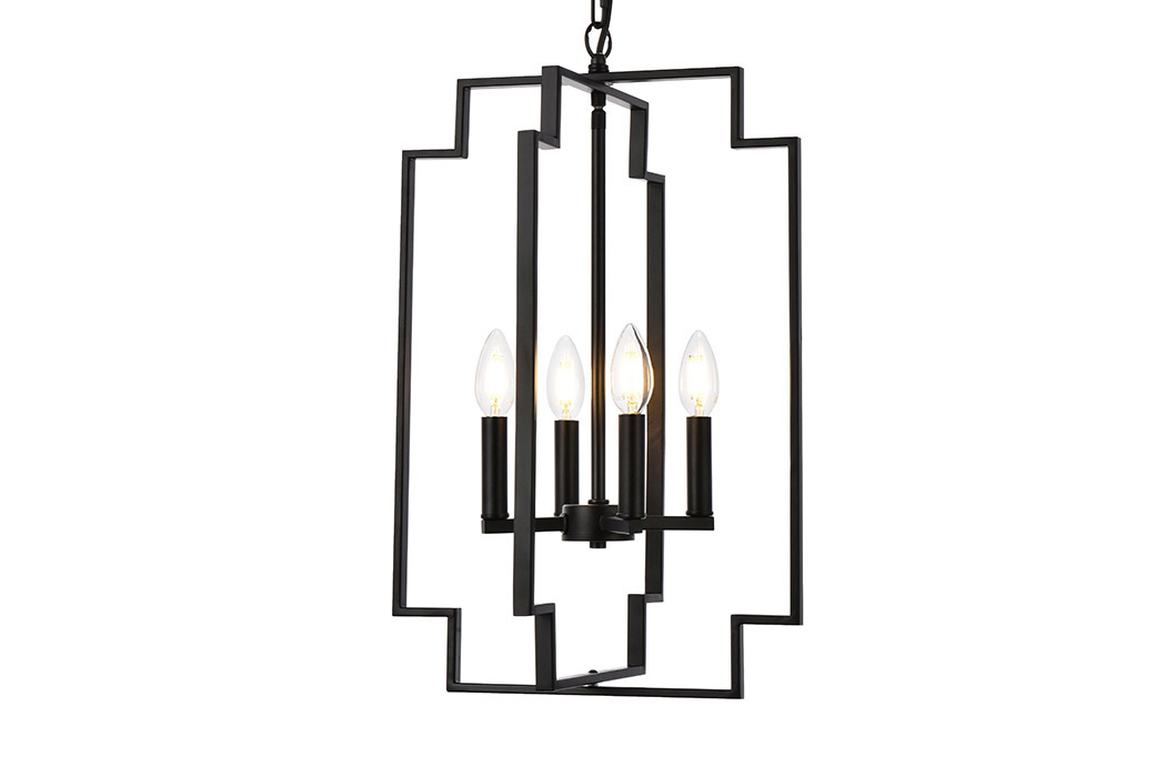 Elegant Rosenfeld 4 Lights Pendant - Black (LD7066D14BK)