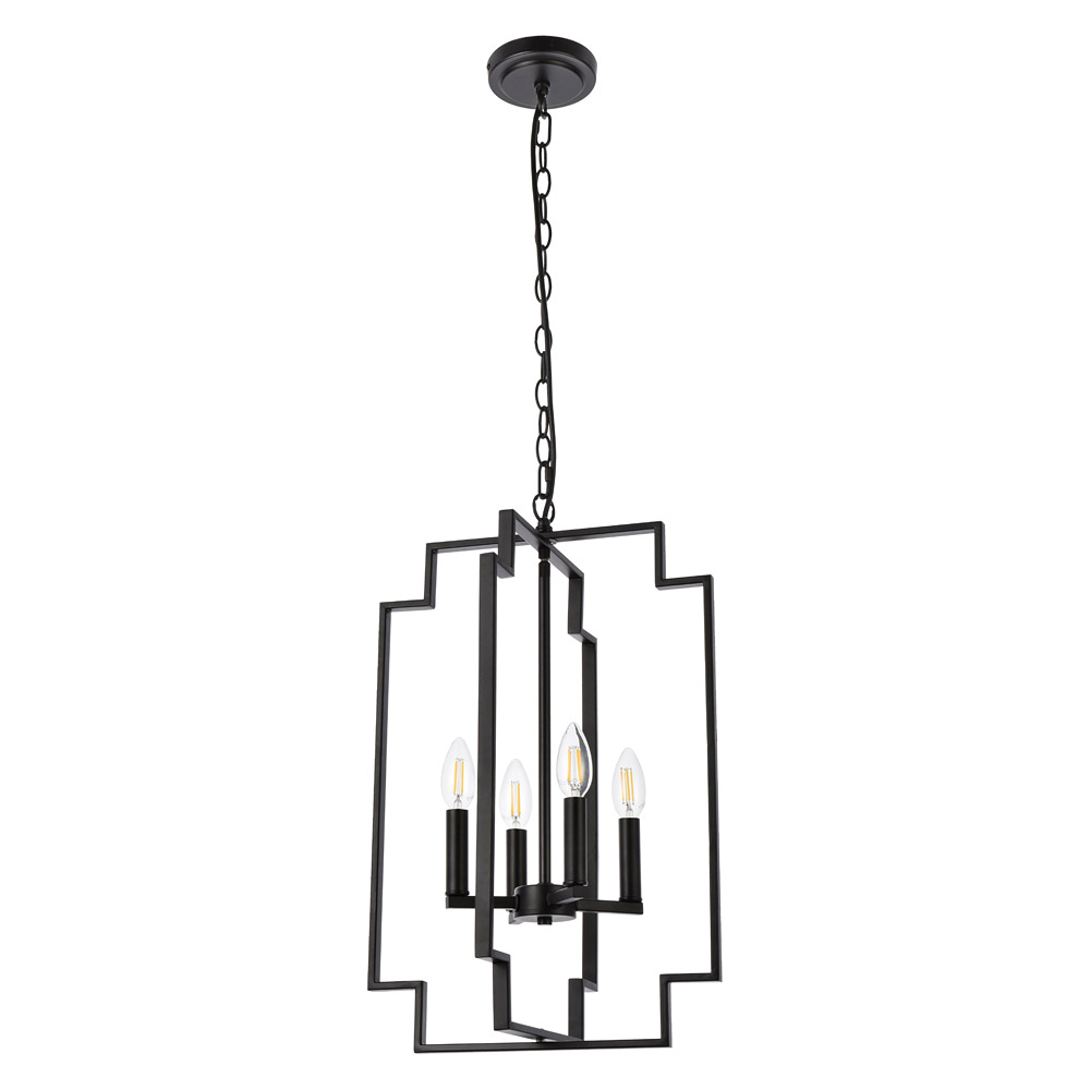 Elegant Rosenfeld 4 Lights Pendant - Black (LD7066D14BK)